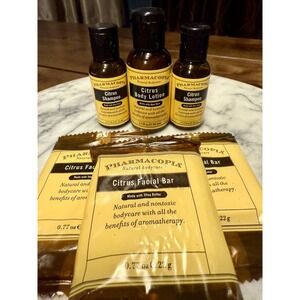 LOT of 6 Pharmacopia Citrus 3 Facial Bars 2 Body Lotion 1 Shampoo Aloe Vera NEW!